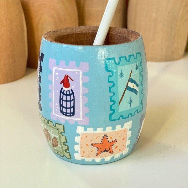 Producto - Mate estampillas ARG
