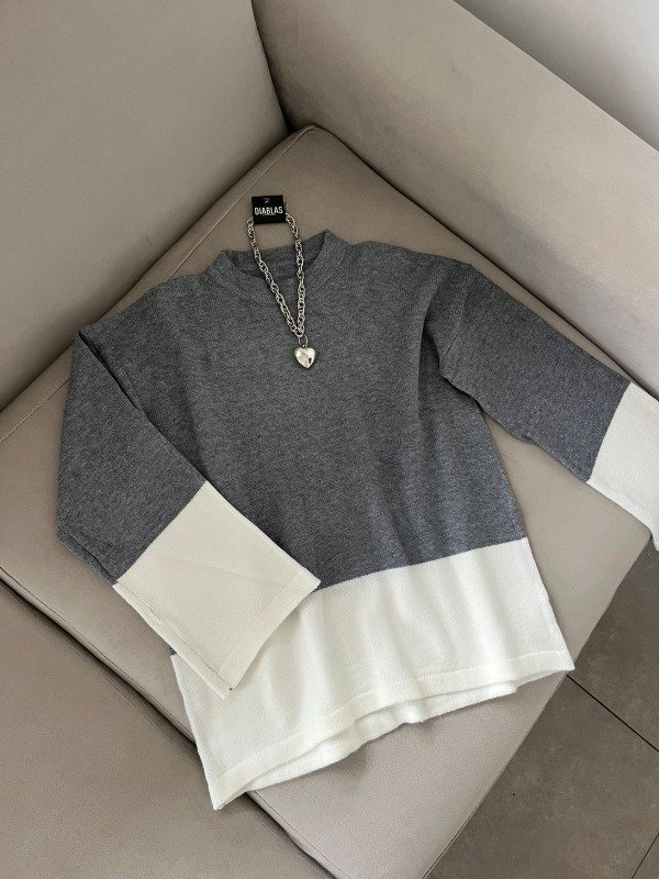 Producto - SWEATER BICOLOR GRIS