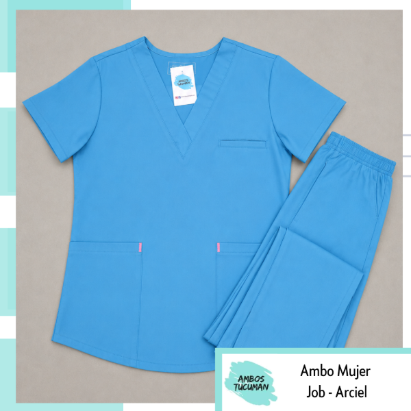 Producto - Ambo Job Turquesa (cuello v)