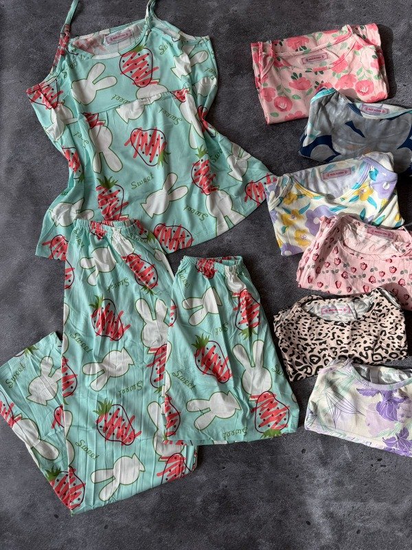 Producto - PACK X6 - Pijama de dama estampados, 3 piezas (muscu+short+pantalon) - 0
