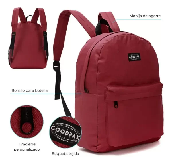 Producto - Mochila Escolar Goodpack Bordo