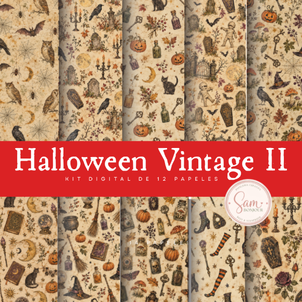 Producto - Archivo Digital: Papeles Halloween Vintage 2 - 0