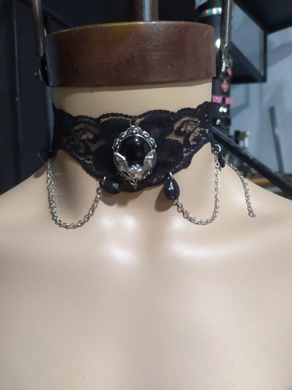 Producto - choker puntilla terrora negro