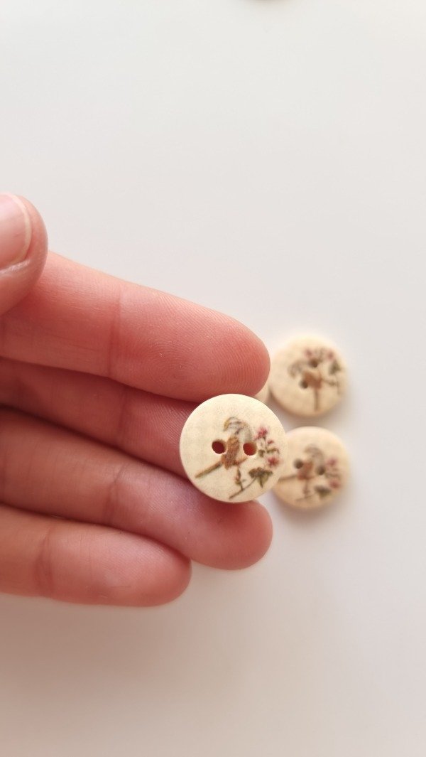 Producto - Botón 15 mm PÁJARO diseño 1