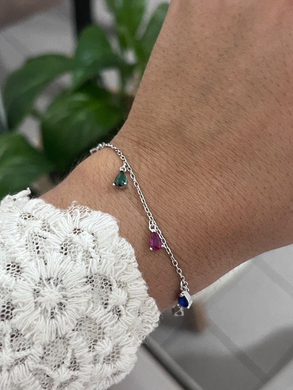 Producto - Pulsera cubic gotas multicolores colgantes