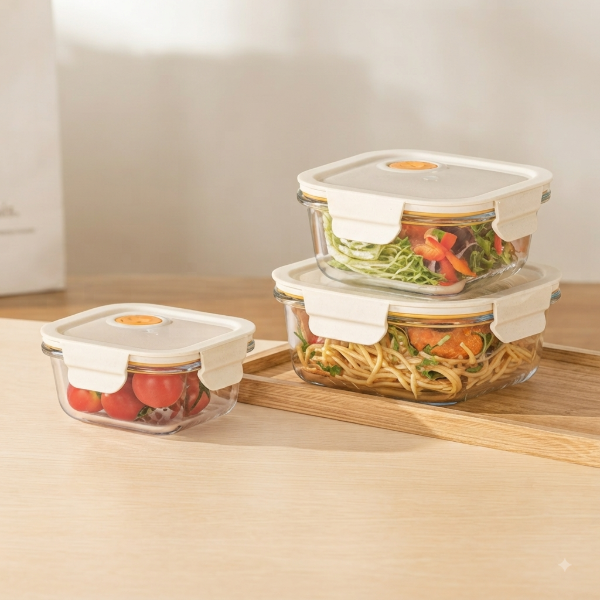 Producto - SET X3PC TUPPER DE VIDRIO CUADRADO - 1