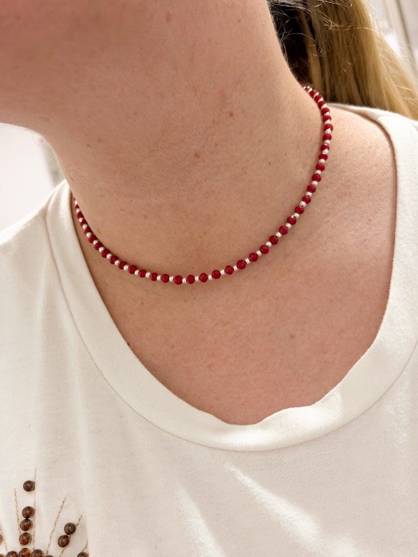 Producto - Choker cristales Rojo 45cm - 0