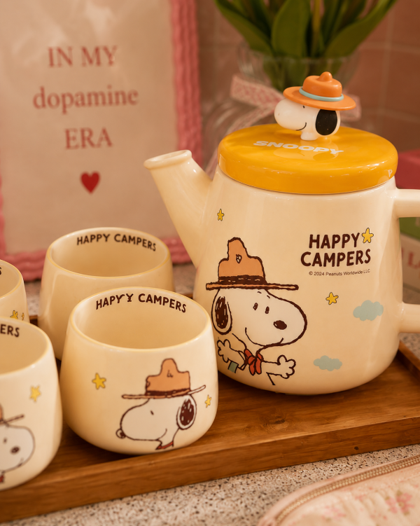 Producto - Juego de Te amarillo Snoopy Original Happy Campers