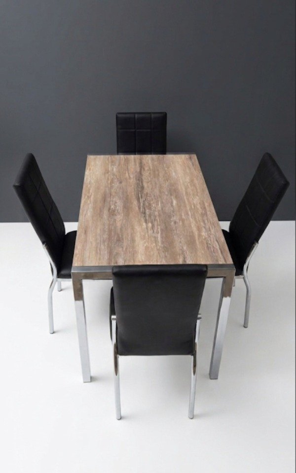 Producto - Mesa Copenhague 1.20x0.70m/ sillas Sevilla TAPIZADO premium CROMADO - 3
