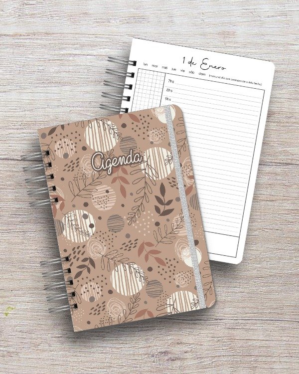 Producto - Agenda Perpetua A5 - 1 día por página - dis. organic moca