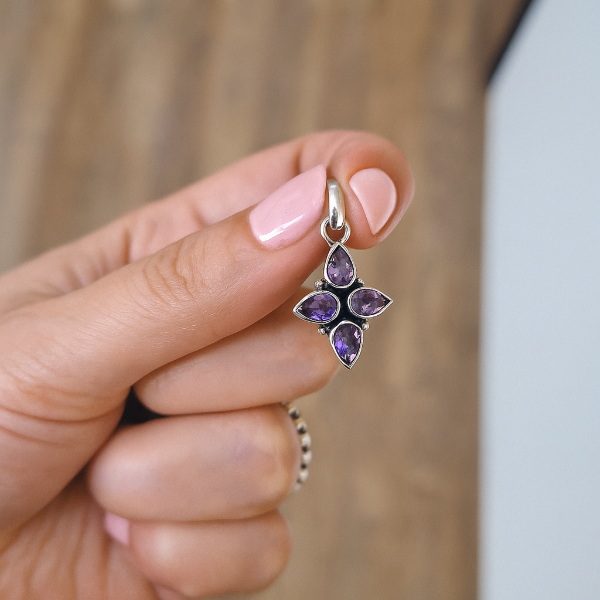 Producto - Dije Amatista Facetada India - Plata 925