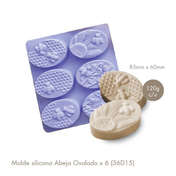 Producto - Molde silicona Abeja Ovalado x 6 (36D15)