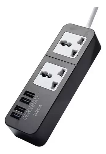 Producto - Alargue Zapatilla 2 Multitomas + 4 Usb Carga - Envios Full