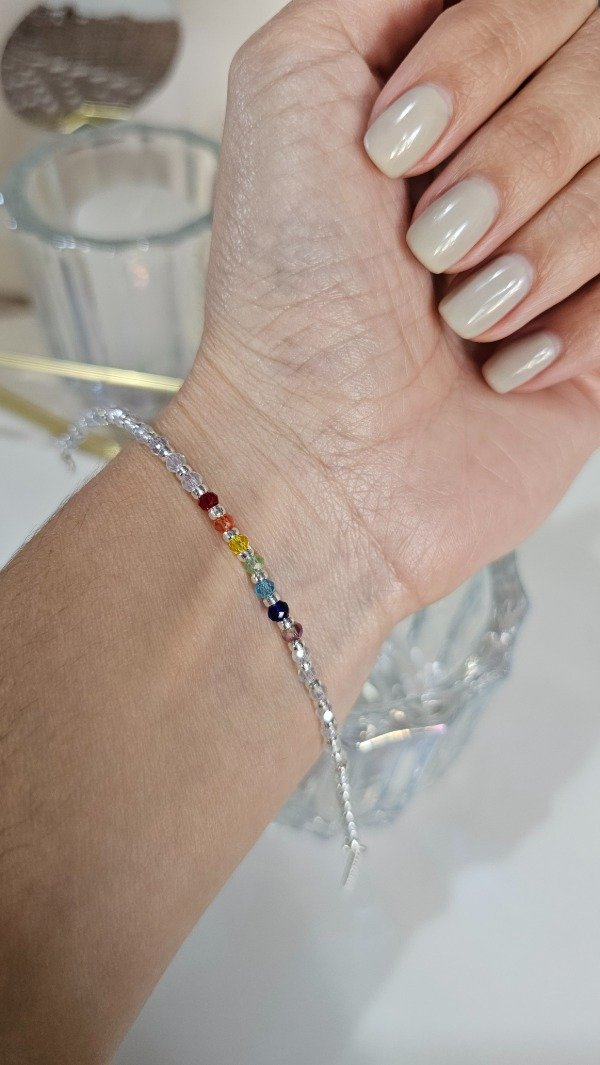 Producto - Pulsera 7 chakras 17-20 cm. Plata