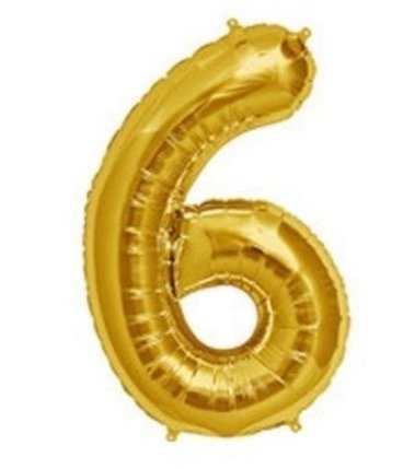 Producto - Globo Número dorado N6 - 1M x unidad