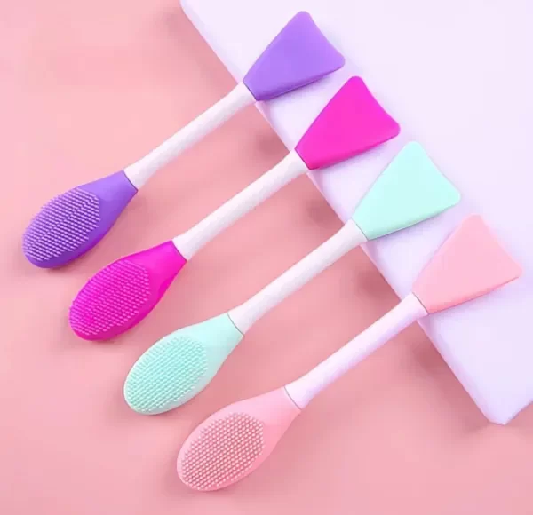 Producto - Cepillo Aplicador Facial de Silicona 2 en 1 - Doble Punta