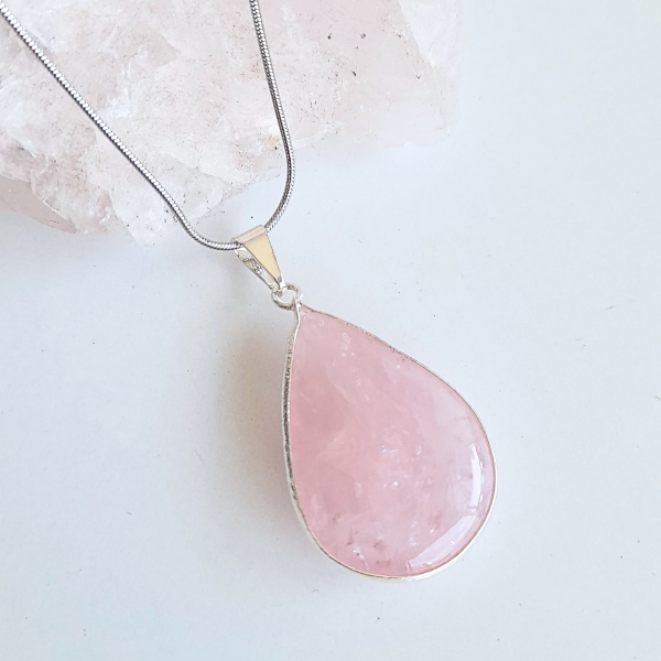 Producto - Collar Gota de Cuarzo Rosa