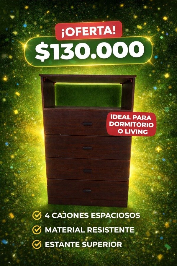 Producto - Cómoda de melamina 4 cajones
