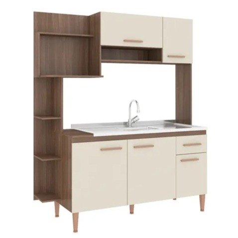 Producto - Cocina Compacta 1.56 m CHAMPAGNE (incluye mesada 1.20)