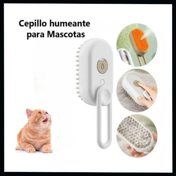 Producto - Cepillo para Mascotas 3 en 1 Saca Pelusas Peina y Vaporiza
