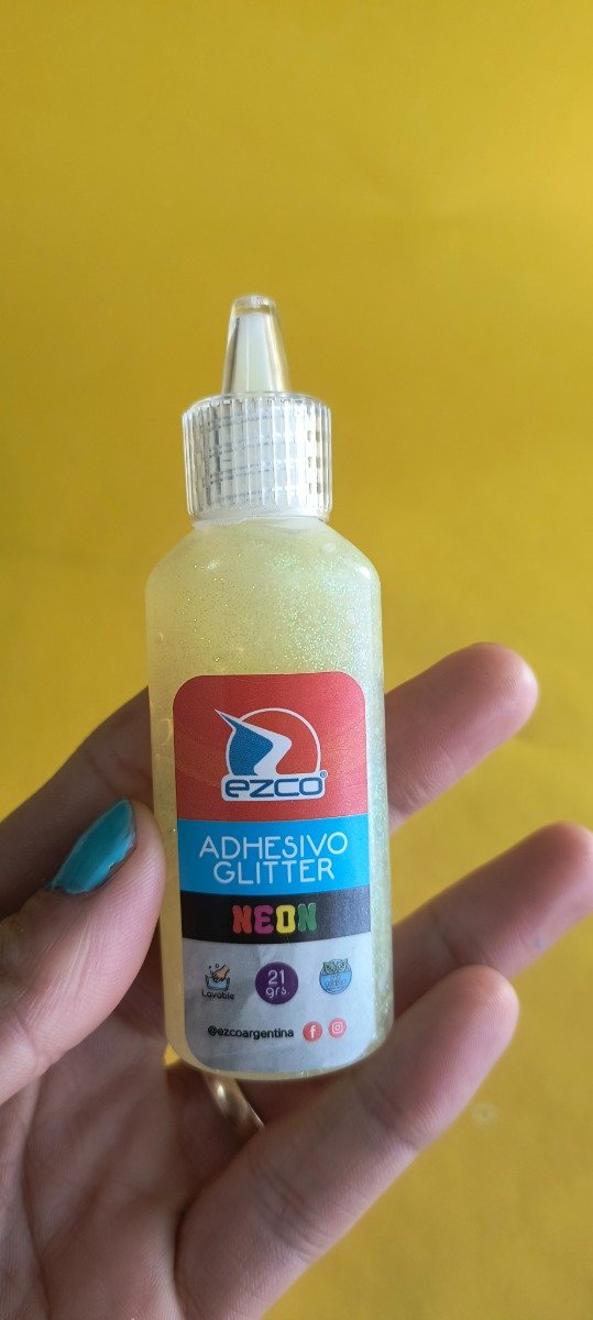Producto - Adhesivo glitter neon amarillo 21 gr