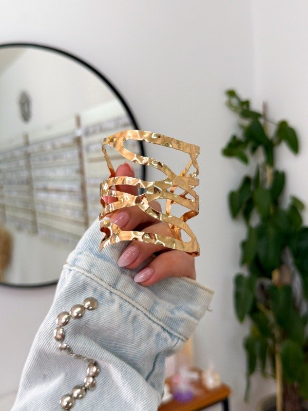 Producto - Brazalete dorado ondas irregulares