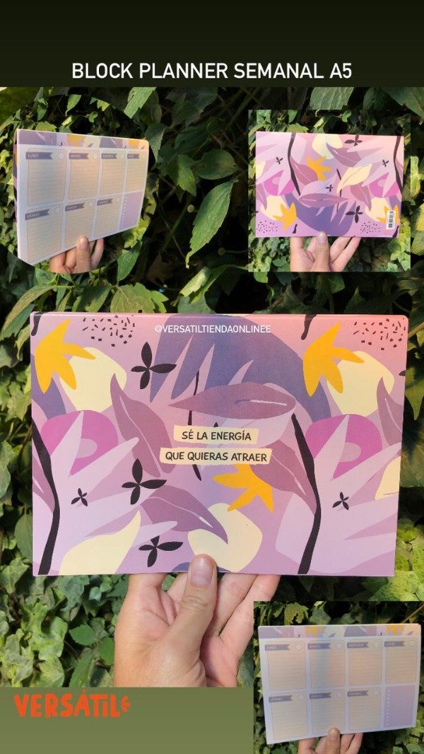 Producto - Block planner semanal A5 Se la energía que quieras atraer