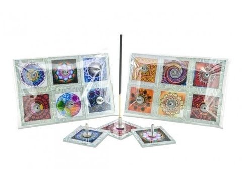 Producto - porta sahumerio vidrio CUADRADO mini 5X6 CM