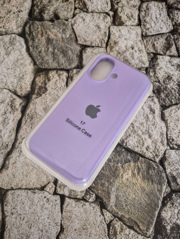 Producto - Funda silicone case con logo Iphone 17 lila