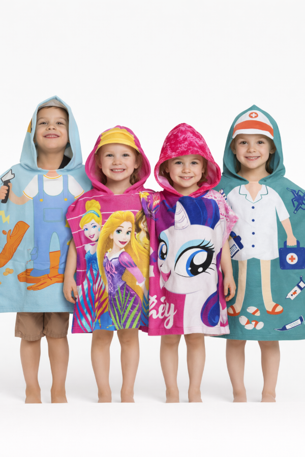 Producto - VR249 PONCHO TOALLON INFANTIL DE MUÑECOS