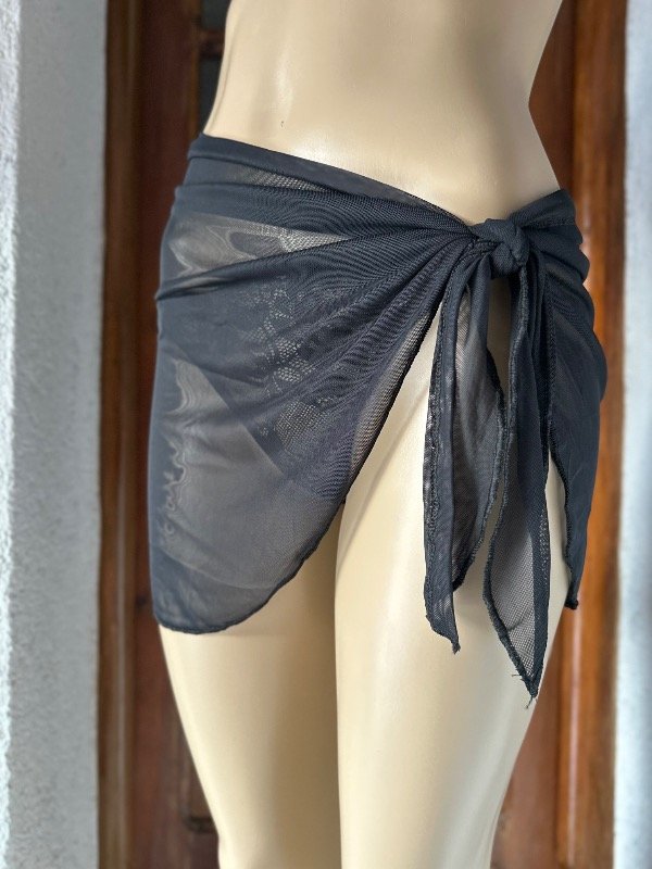 Producto - PAREO DE TUL NEGRA PARA BIKINI