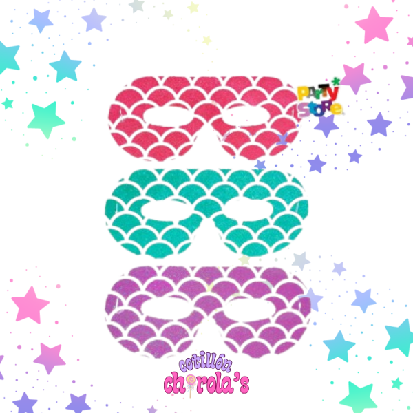 Producto - ANTIFAZ SIRENA GLITTER - 6 UNIDADES