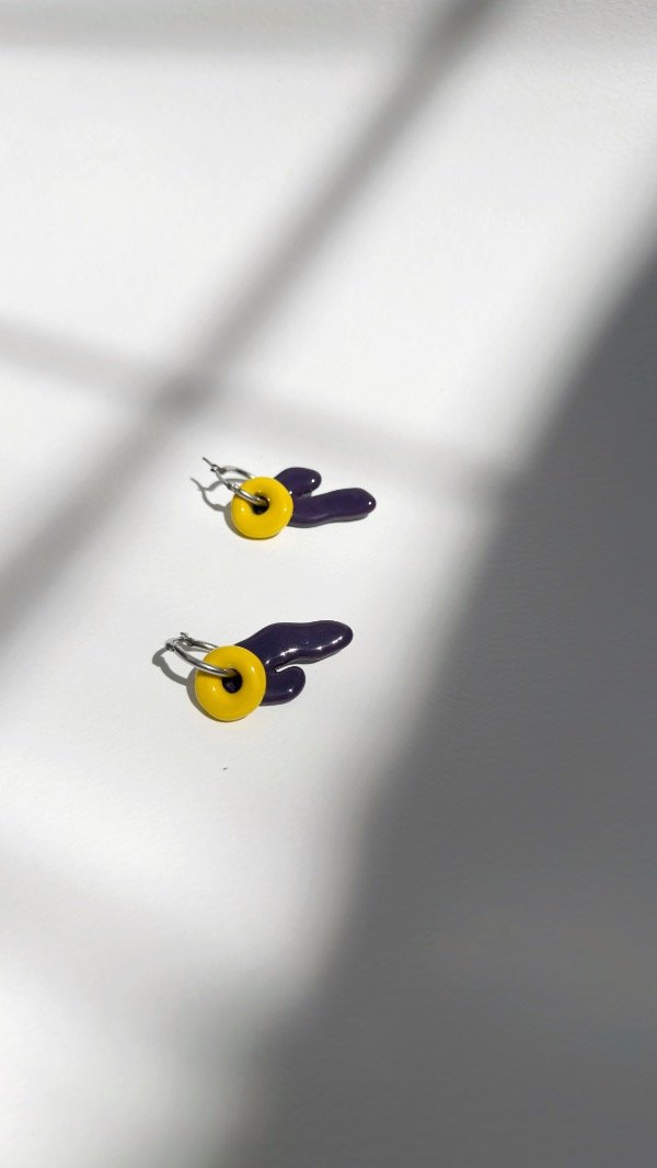 Producto - Argolla p+d amarillo y violeta oscuro
