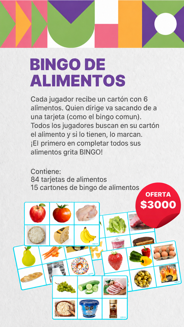 Producto - Bingo de alimentos