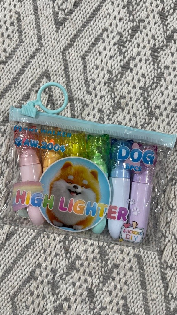 Producto - Resaltador mini animalito x6 colores + sticker