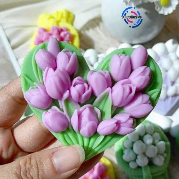 Producto - Molde corazón tulipanes