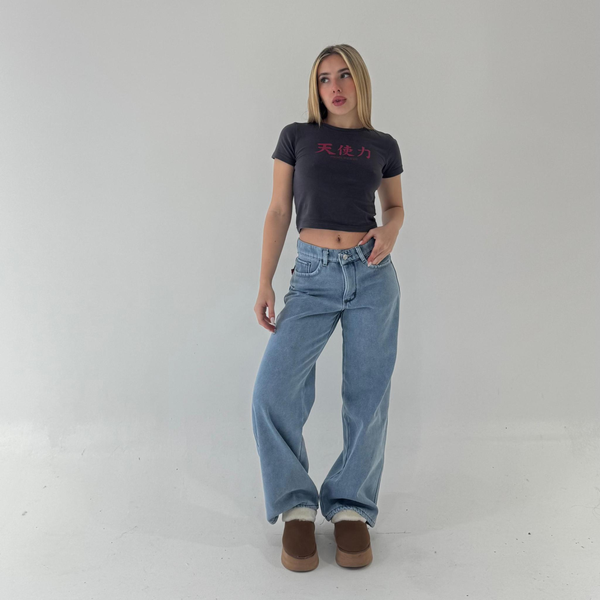 Producto - Wide leg frisado tiro medio