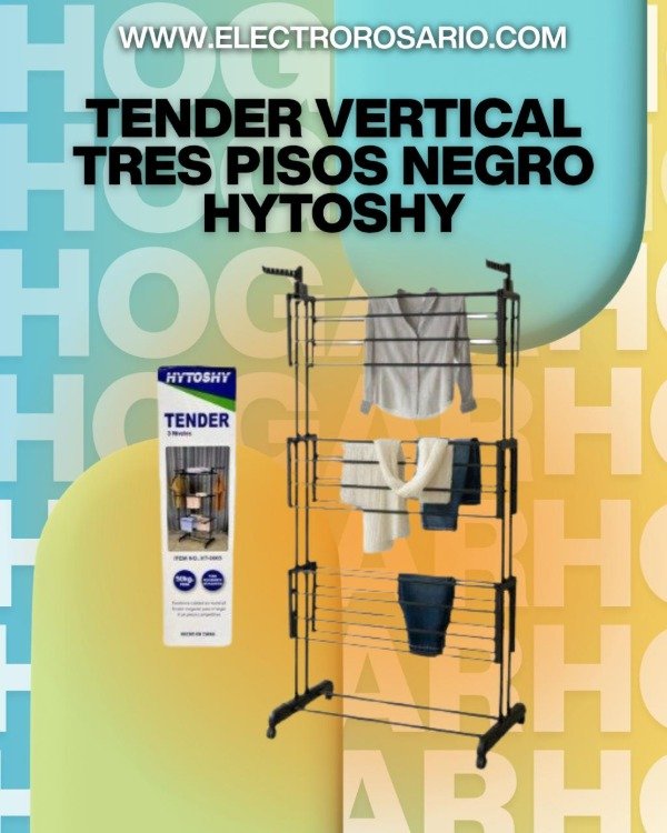 Producto - TENDER VERTICAL TRES PISOS NEGRO HYTOSHY