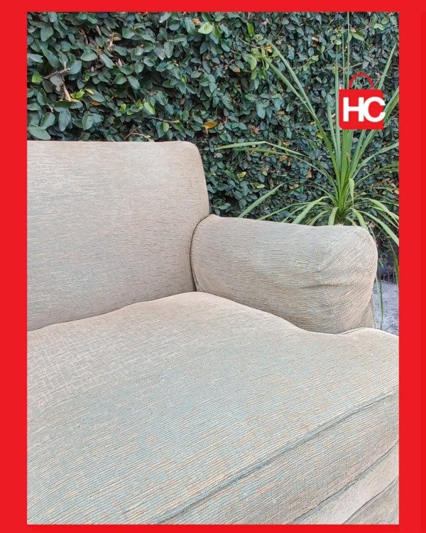 Producto - Gran sillón sofá de 3 cuerpos tapizado con cubre apoyabrazos a tono 2,20m - 5