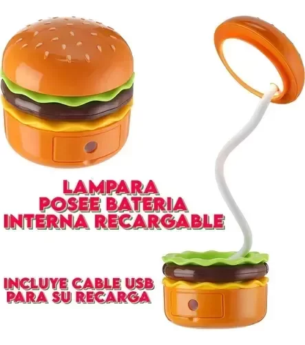 Producto - Lampara-Velador Hamburguesa USB C/Sacapuntas