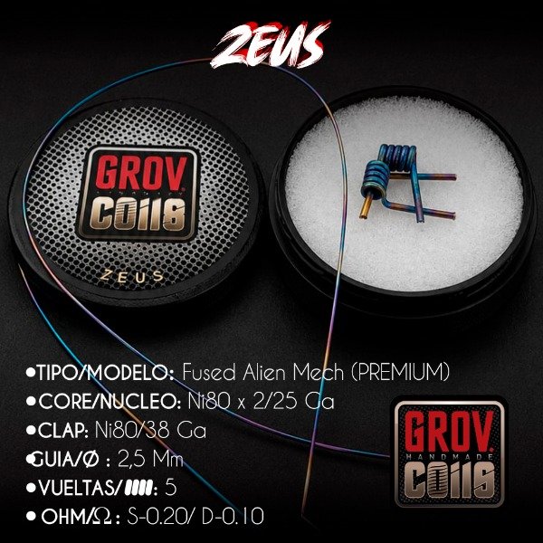 Producto - GROV COILS - ZEUS (FUSED ALIEN ) GUIA 2,5 MM- (ALAMBRE RUSO)