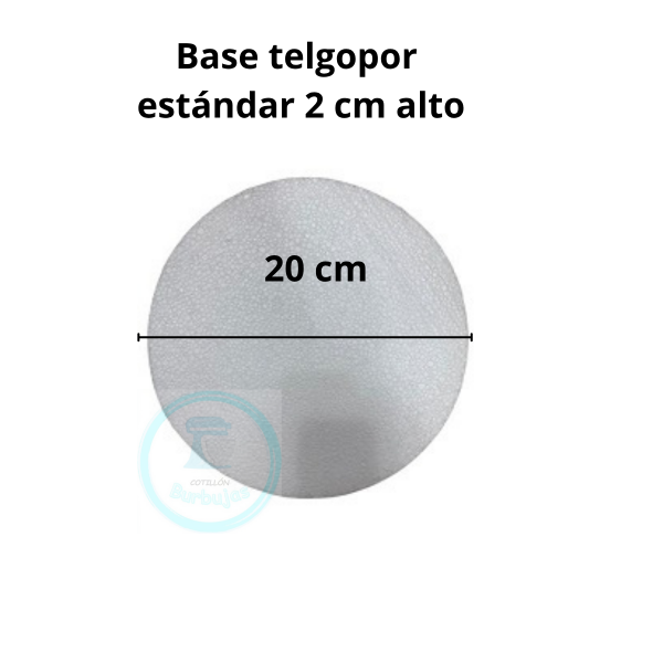 Producto - Base Telgopor Estándar 20 cm - altura 2 cm - x1