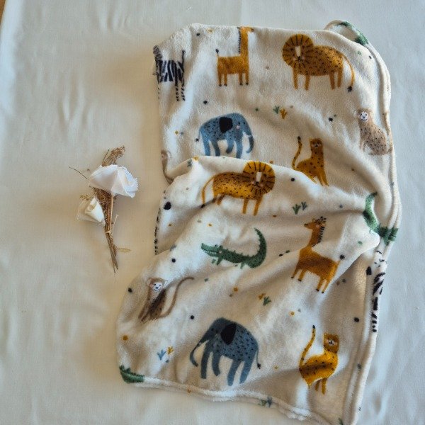 Producto - Manta de plush animalitos natural