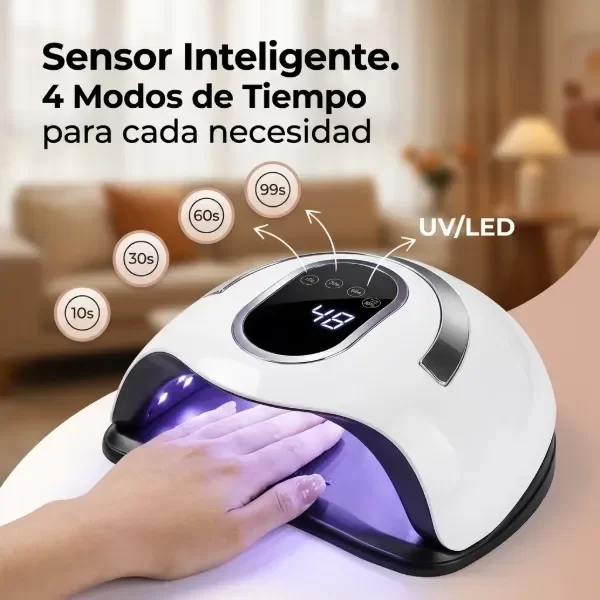 Producto - CABINA SUN Y8 168 W (Blanca con linea metalizada fucsia)