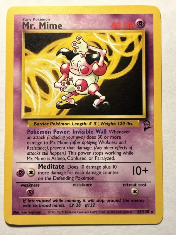 Producto - 2000 Pokémon TCG Mr. Mime 27/130 Base Set 2 Non Holo Carta Argentina