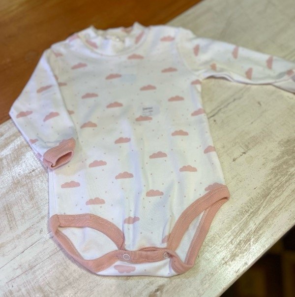 Producto - Body gamise algodón con cuello talle 3 nubes rosa