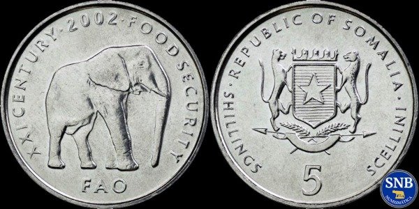 Producto - Somalia - 5 Chelines (2002) FAO KM #45 - Gobierno Nacional de Transición