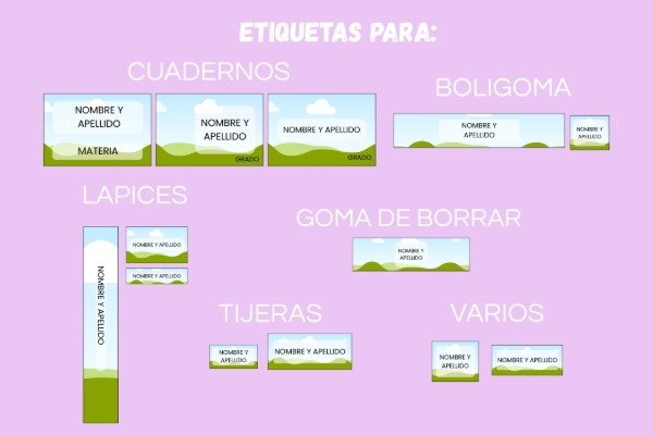 Producto - ETIQUETAS ESCOLARES