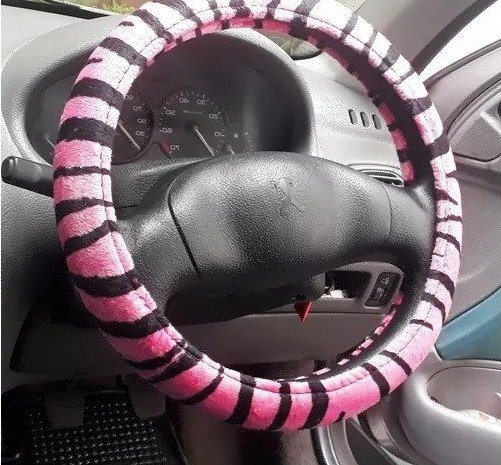 Producto - CUBRE VOLANTE CEBRA ROSA