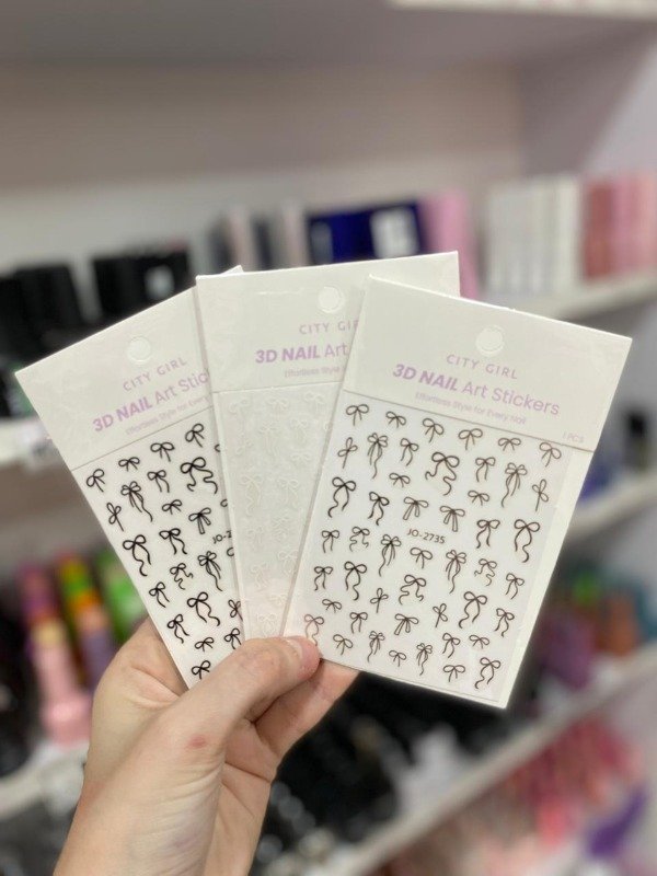 Producto - STICKER PARA UÑAS 3D MOÑOS NAILS ART CITY GIRL